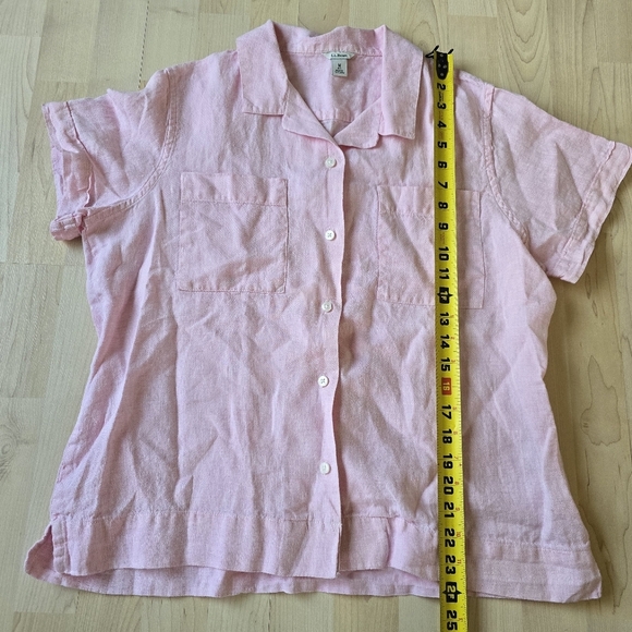 L.L. Bean 100% Linen Button Down Top Size Medium - Picture 4 of 7